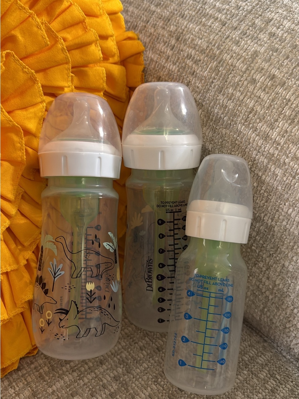 Dr. Brown's Clear Green Baby Bottle Set - 3 Pack